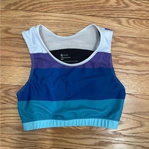 Oiselle Blackbird Running Crop Top Sports Bra